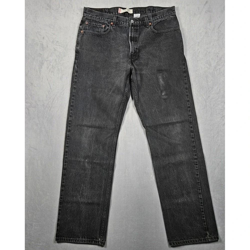 Vintage Levi's 505 Regular Fit Jeans‎ Mens 38x34 (Actual 36x33) Black Denim Y2K